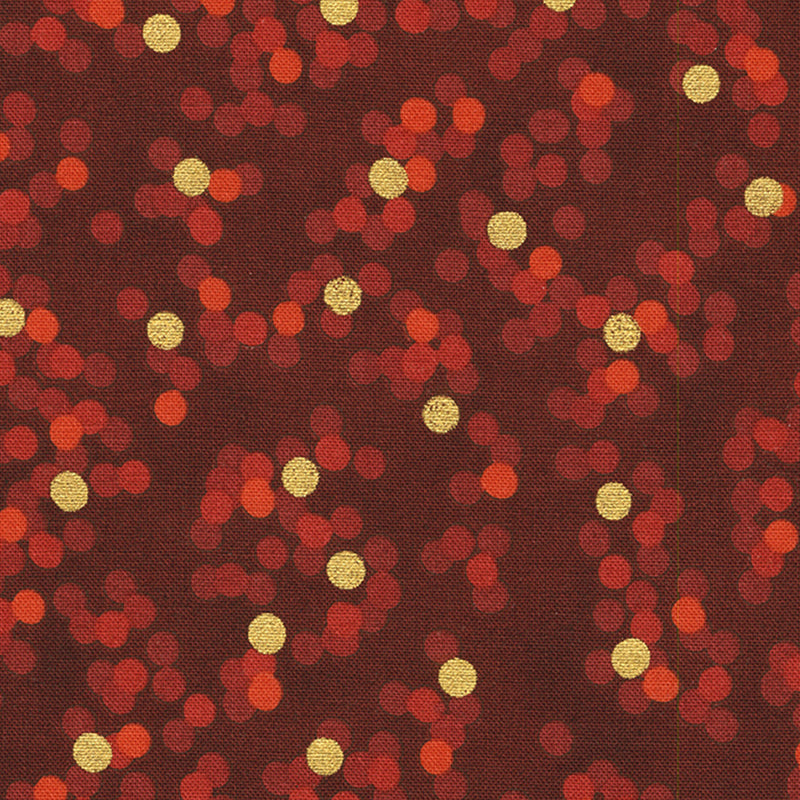  Sweet Pumpkin Spice Dots Cranberry Metallic 