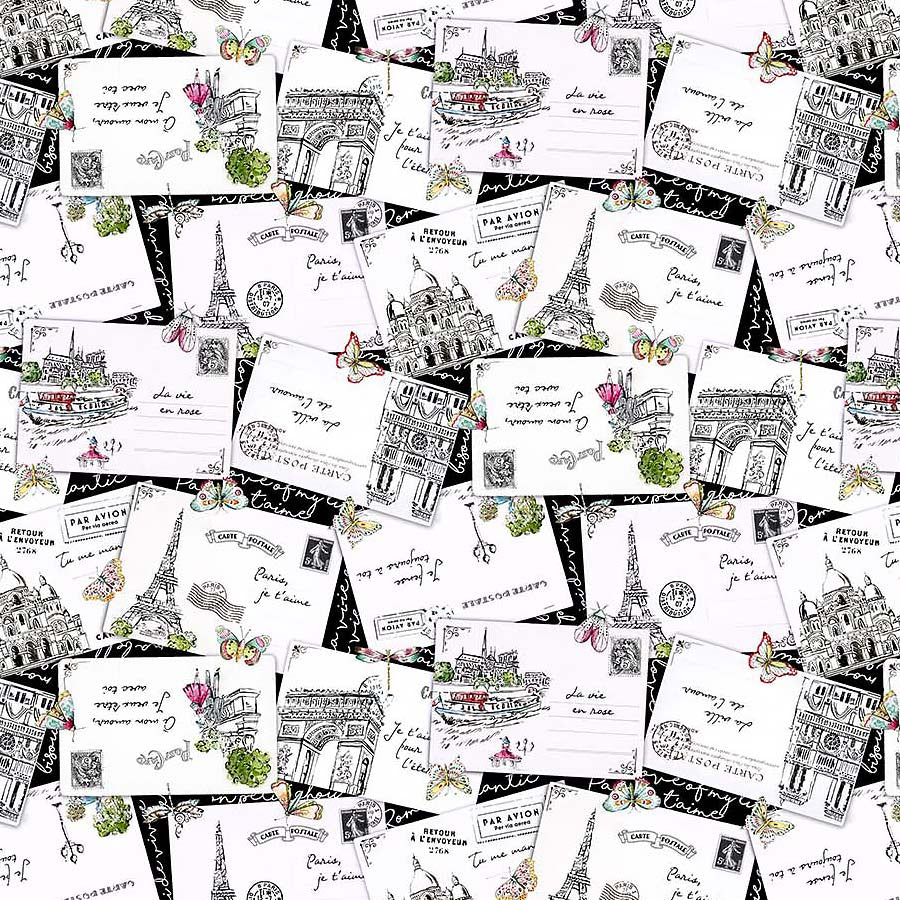  From Paris With Love Postcards Black Multi 