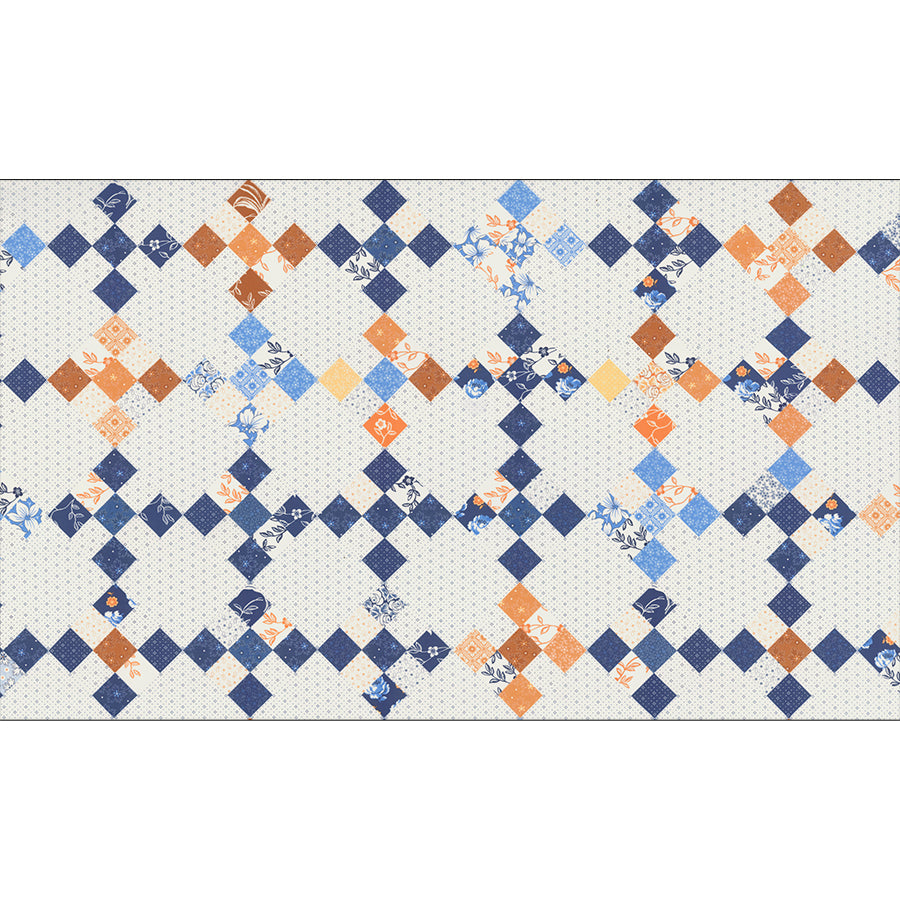  Denim & Daisies 24" X 60" Cheater Patchwork Panel Daisy 