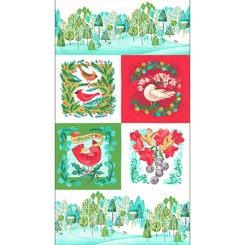  Winterly 24" Panel Christmas 
