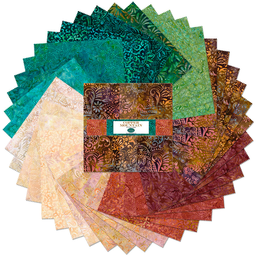  Copper Mountain Batiks 10 Karat Gems 10" Squares 