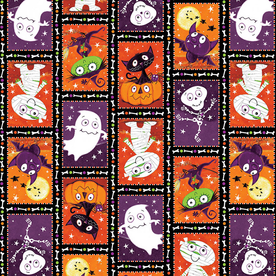  Graveyard Ghouls Patchwork Multi Glow in the Dark 