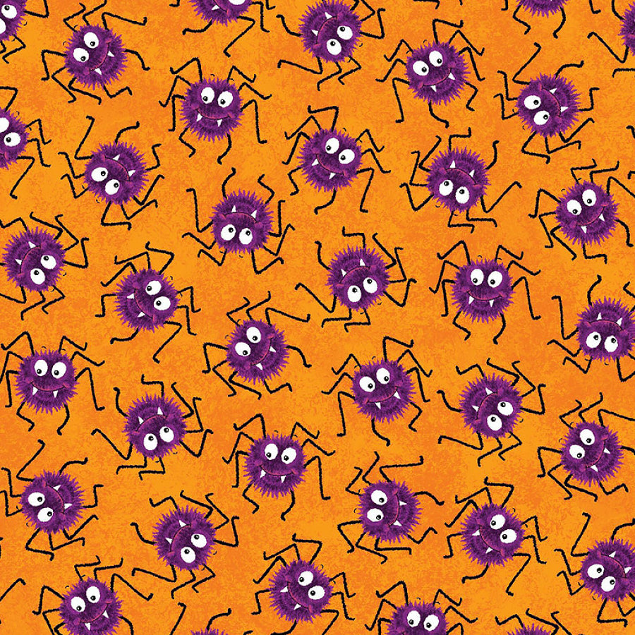  Graveyard Ghouls Tossed Spiders Orange Glow in the Dark 