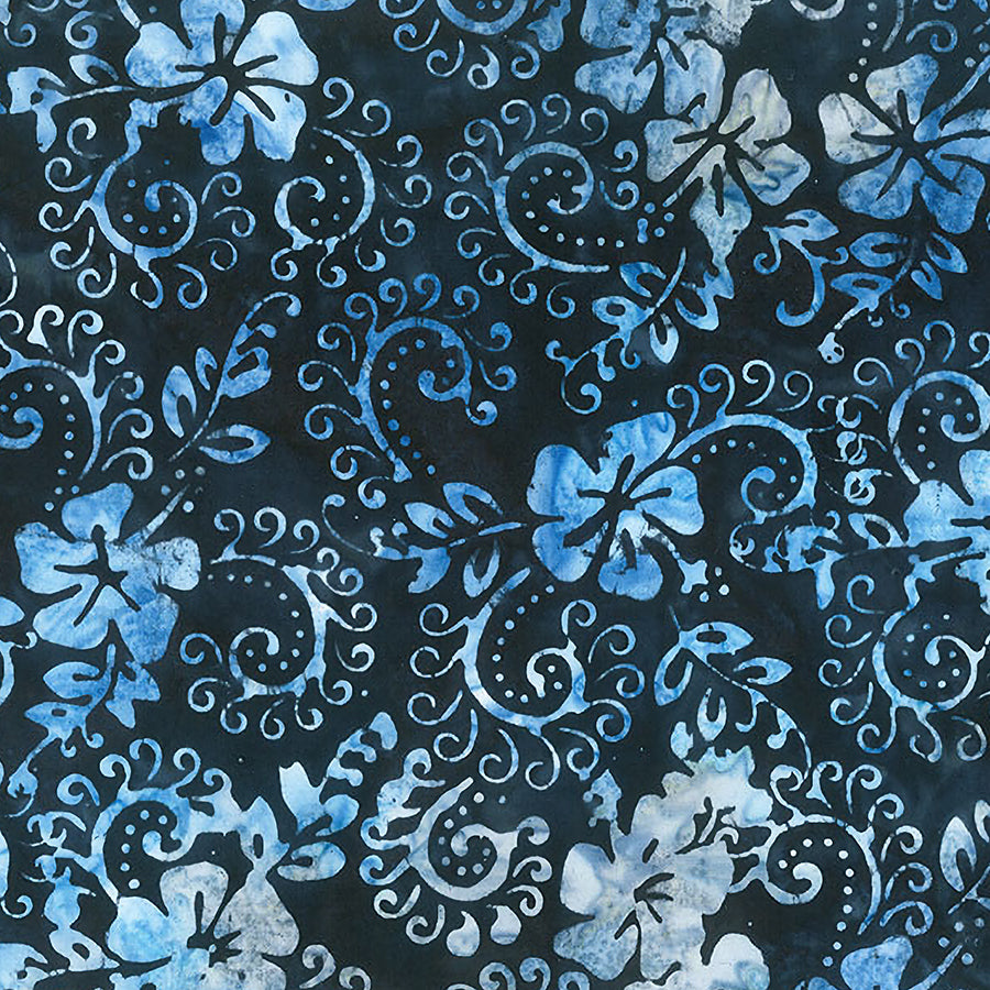  Boardwalk Dreams Batiks Hibiscus Swirl Indigo 