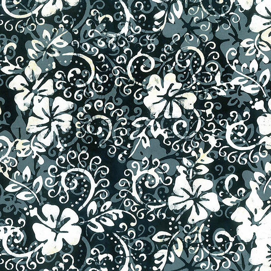  Boardwalk Dreams Batiks Double Hibiscus Swirl Midnight Caller 