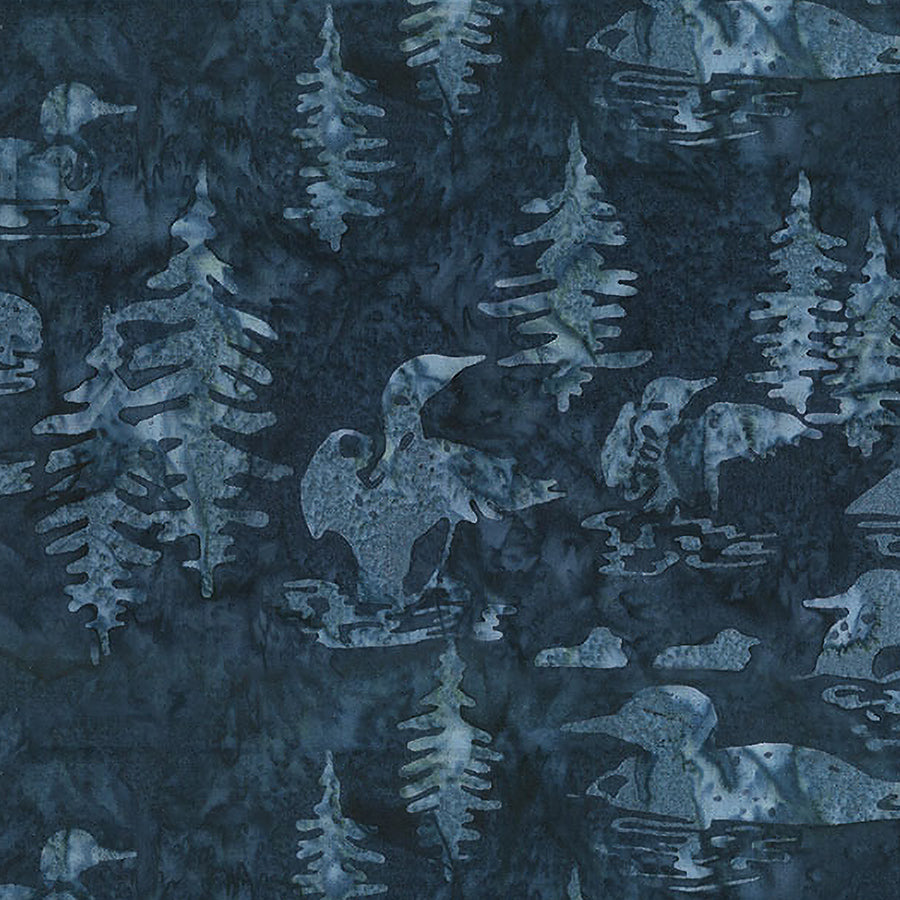  Scenic Settings Batiks Loons Night Reflection 