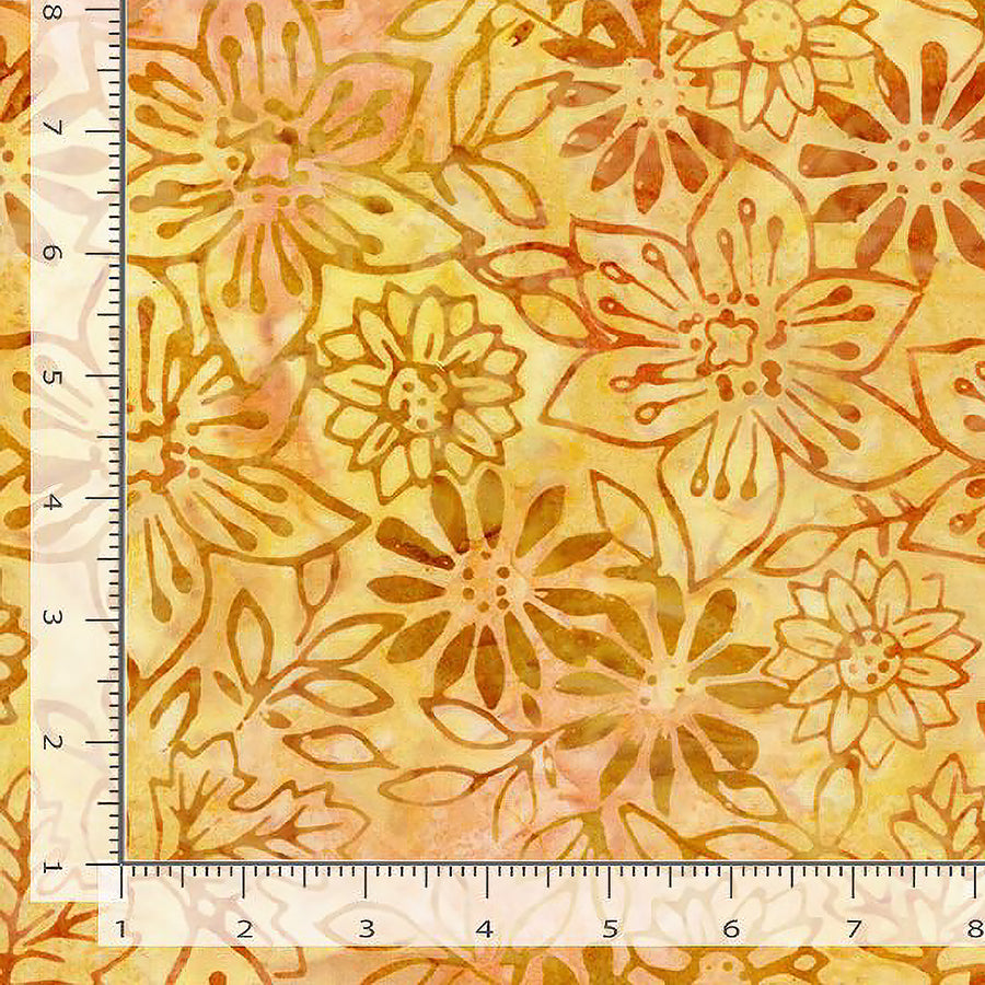  Tonga Cider Batiks Autumn Florals Straw 