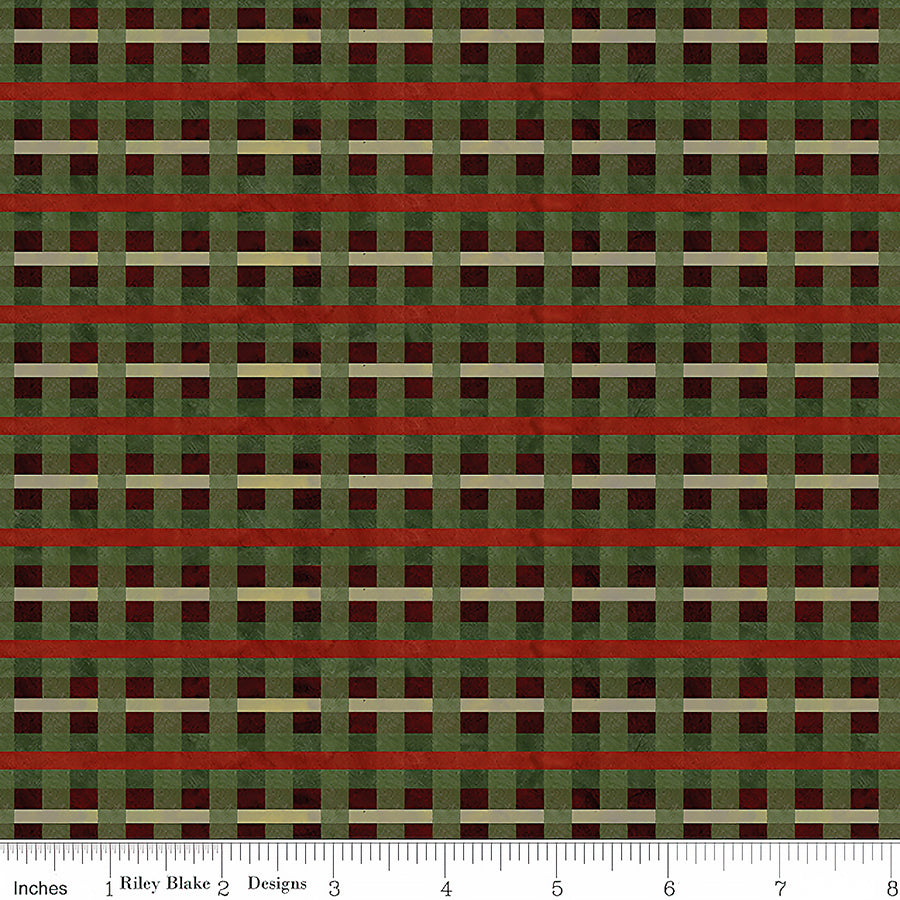  Up on the Housetop Plaid Green 