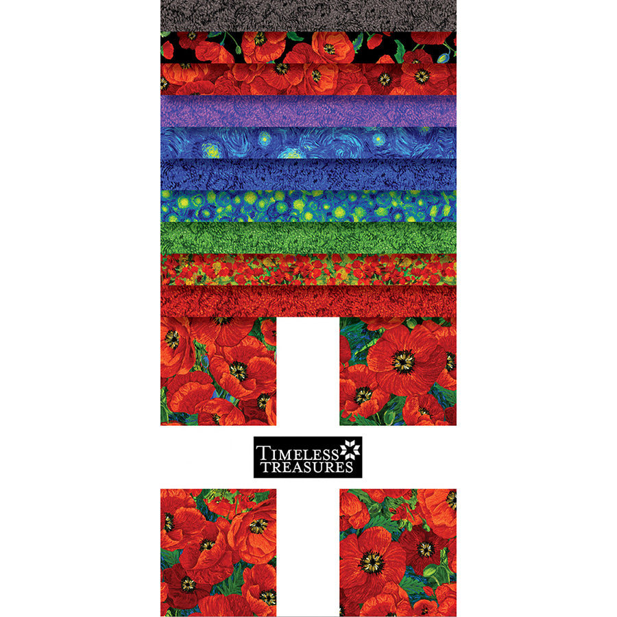  Poppy Dreams 10" Squares 