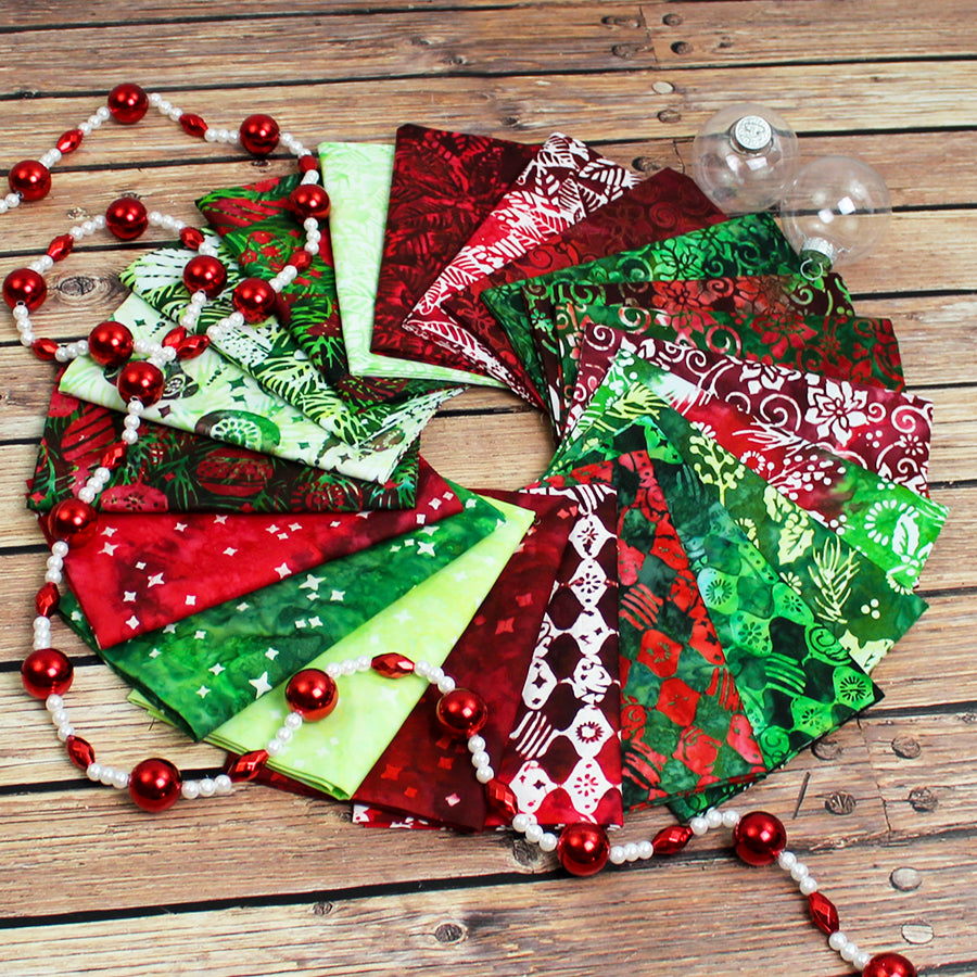 Colors of Christmas Batiks Fat Quarter Bundle 