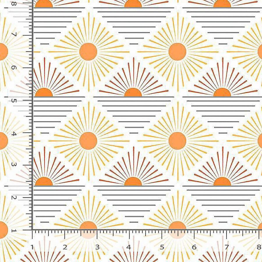  108" Wide Quilt Backing Full Moon Rays White 