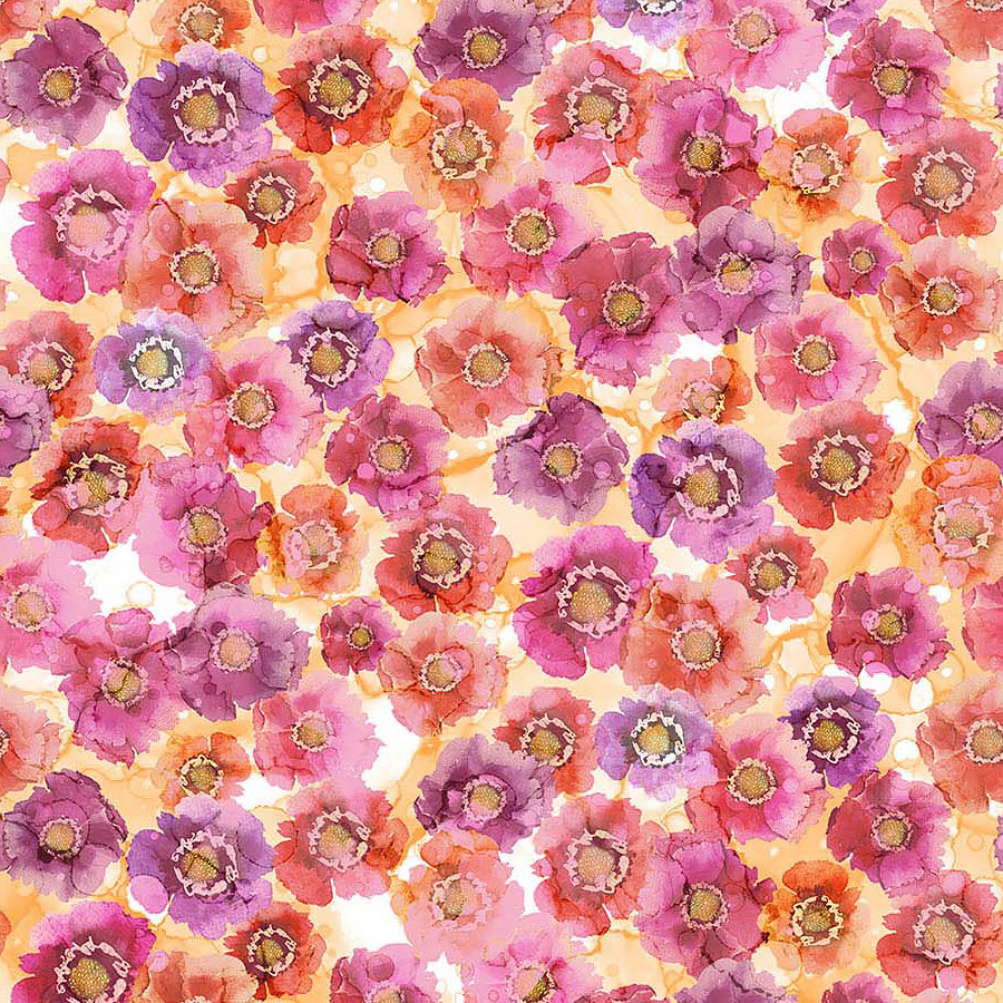  Dragonfly Dance Small Floral Pink Orange 