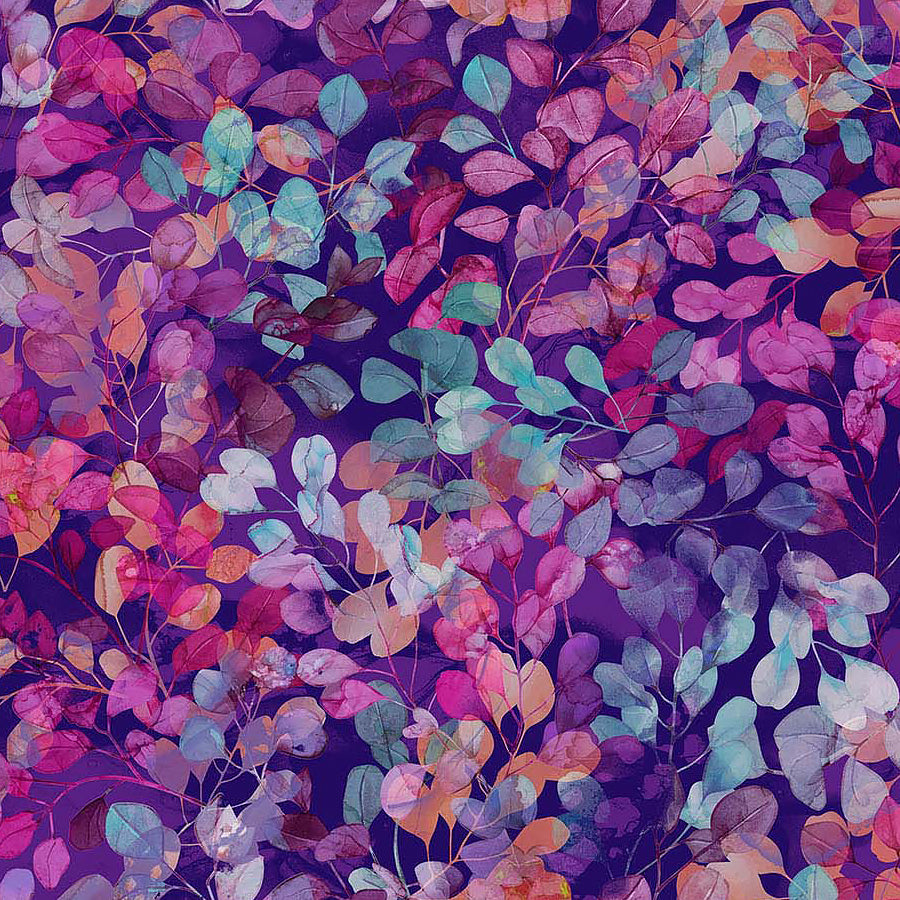  Dragonfly Dance Leaves Purple Multi 
