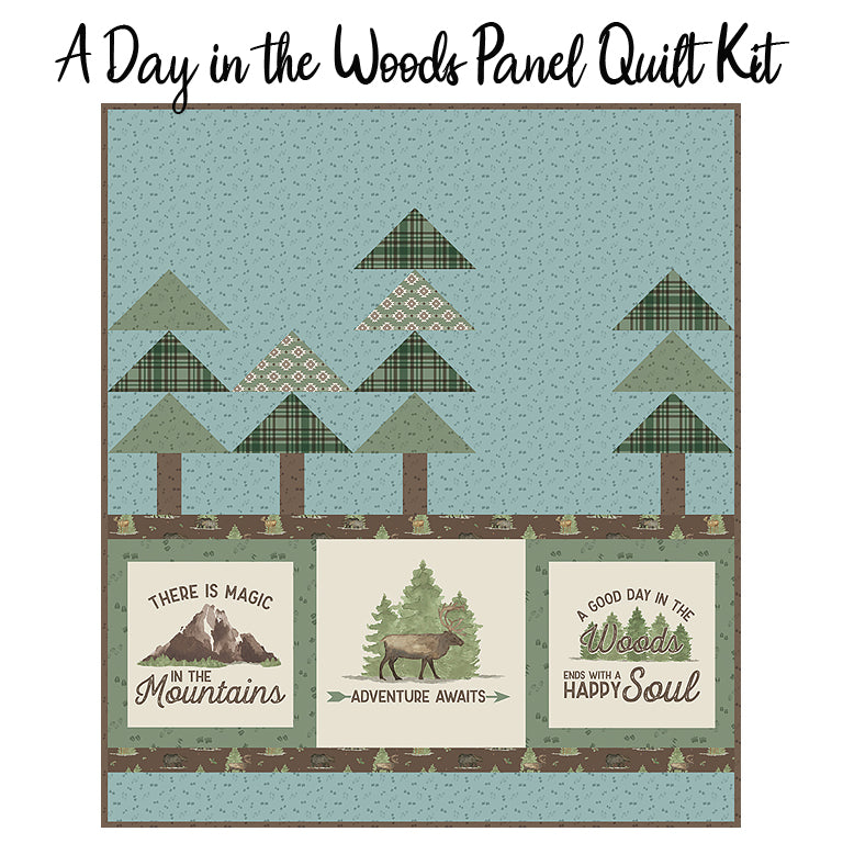  A Day in the Woods Panel Quilt Kit with Let's Get Lost in the Woods from Riley Blake 