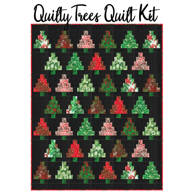  Quilty Trees Quilt Kit with Colors of Christmas Batiks from Robert Kaufman 
