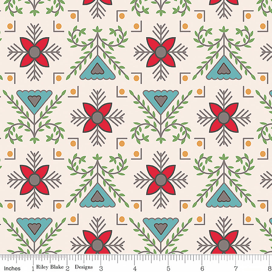  108" Wide Quilt Backing Home Town Holiday Stitchery Schoolhouse 