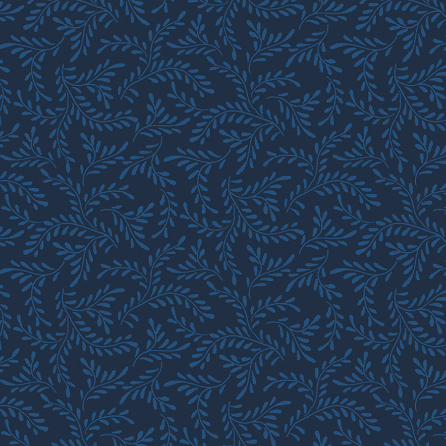  Essentials Sprigs Navy on Navy 