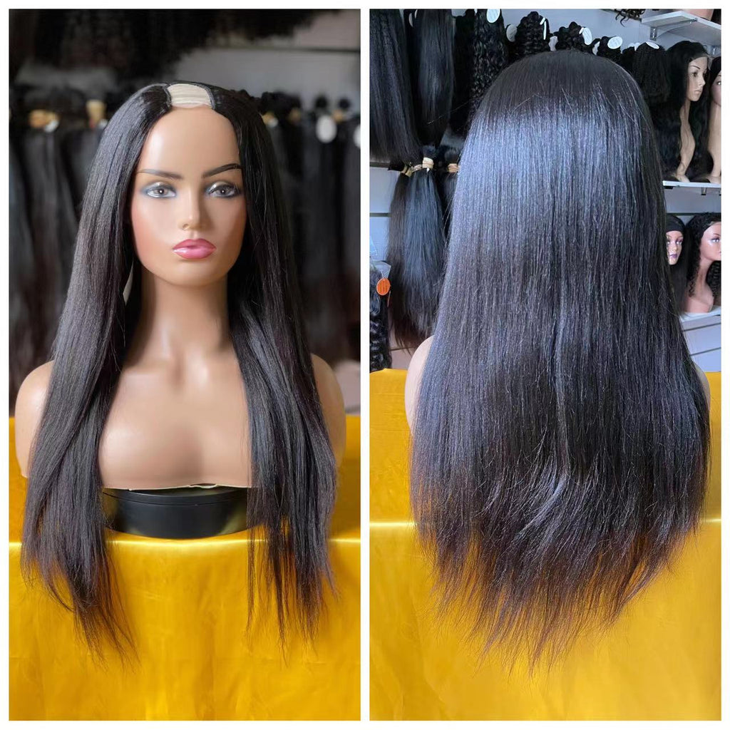 custom light yaki u part wig 18 inches