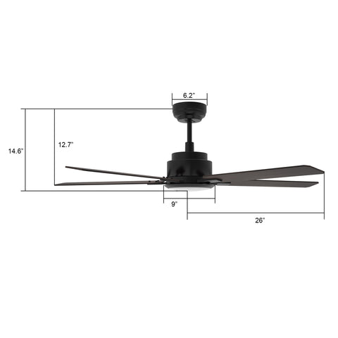 Essex 52 inch Outdoor Alexa Fan with Dimmable LED Light Kit