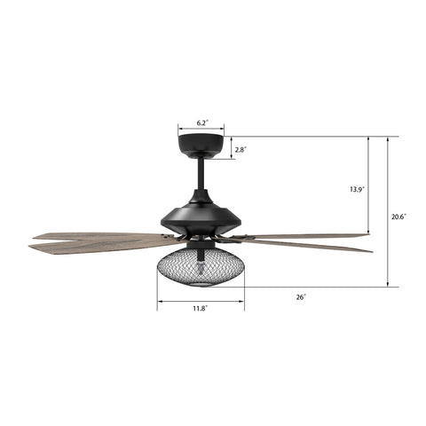 Keller 52 inch Ceiling Fan 10-Speed Options with Remote
