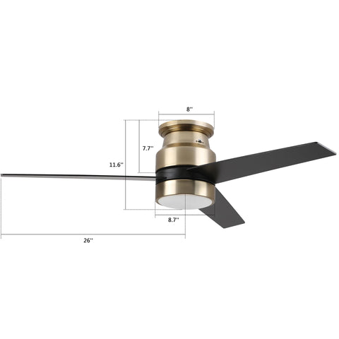 Ranger 52 inch Flush Mount Smart Ceiling Fan With LED Light Kit