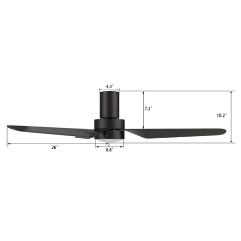 Semmes 52 inch Outdoor Flush Mount WiFi Fan with Remote, Works with Alexa