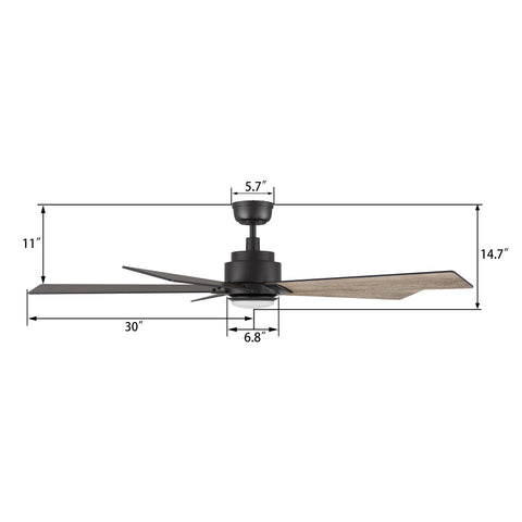 Aspen 60 inch Outdoor WiFi Fan with LED Light, Alexa