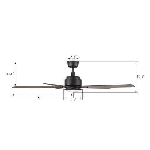 Essex 56 inch Outdoor Alexa Fan with Dimmable LED Light Kit