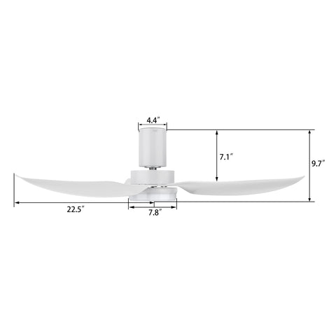 Prescott 45 inch Flush Mount Google Ceiling Fan with Light