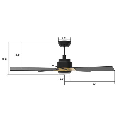 Aspen 52 inch Outdoor WiFi Fan with LED Light, Alexa