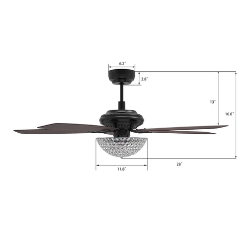 Henderson 56 inch Crystal Ceiling Fan with Modern Design