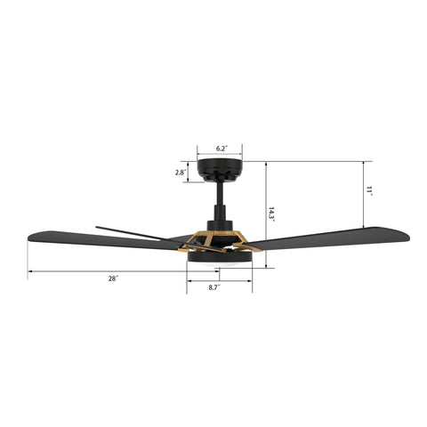 Smafan-Wilkes-56_-Alexa-Google-Assistant-Ceiling-Fan-Dimmable-with-Remote-and-Smart-App-2-in-living-room-dinning-room-kitchen-DC-motor-unit-size