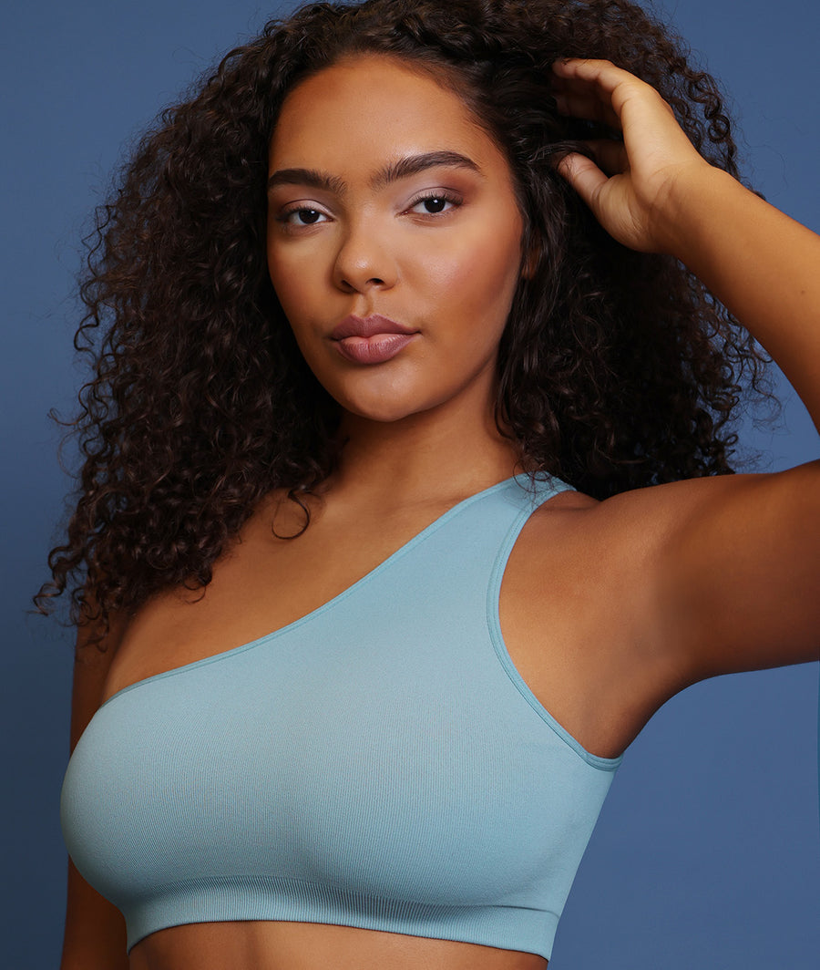 Fancy Summer Ribbed One Shoulder Bralette