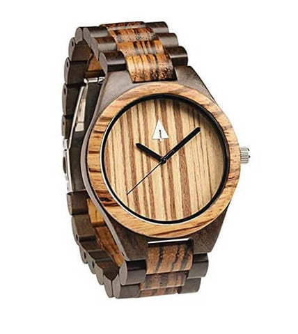 Treehut Men’s Zebrawood and Ebony Wooden Watch