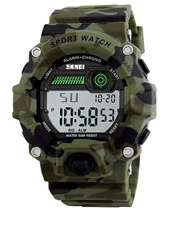 LED-Sportuhr mit Camouflage-Muster für Kinder