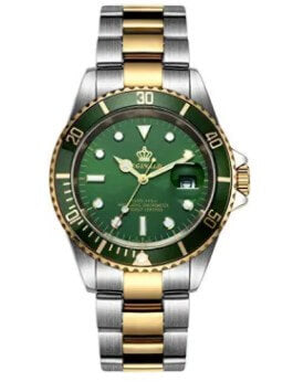 Fanmis Gold & Green Two Tone Stainless Steel Watch