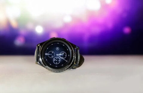 Closeup of a hybrid smartwatch