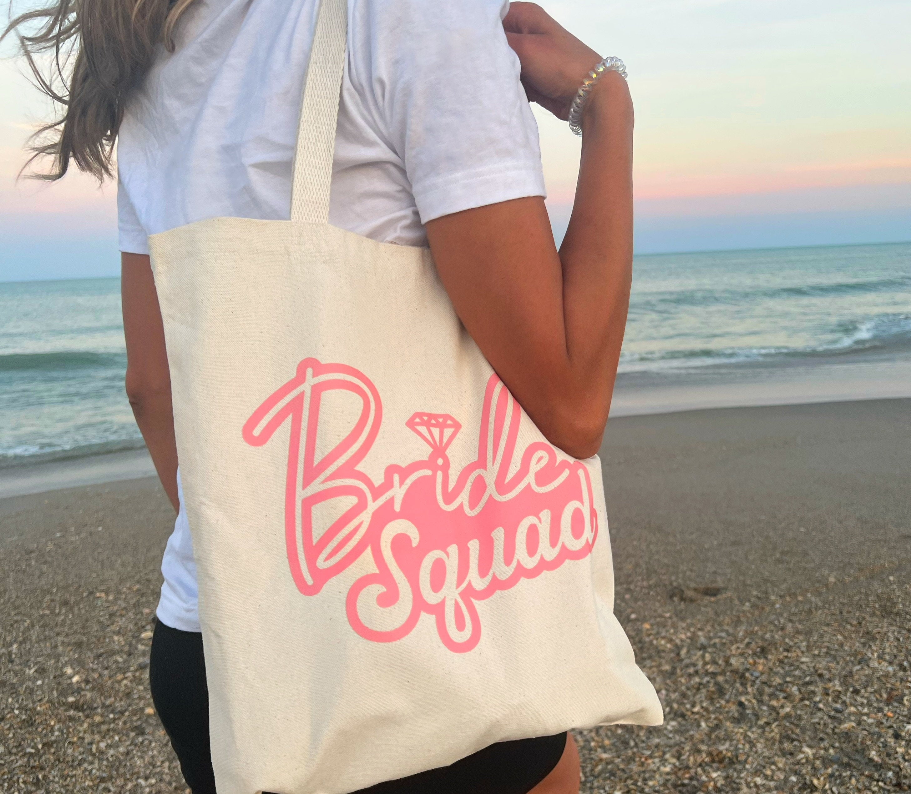 Bride and Bridesmaid Beach Tote Bag