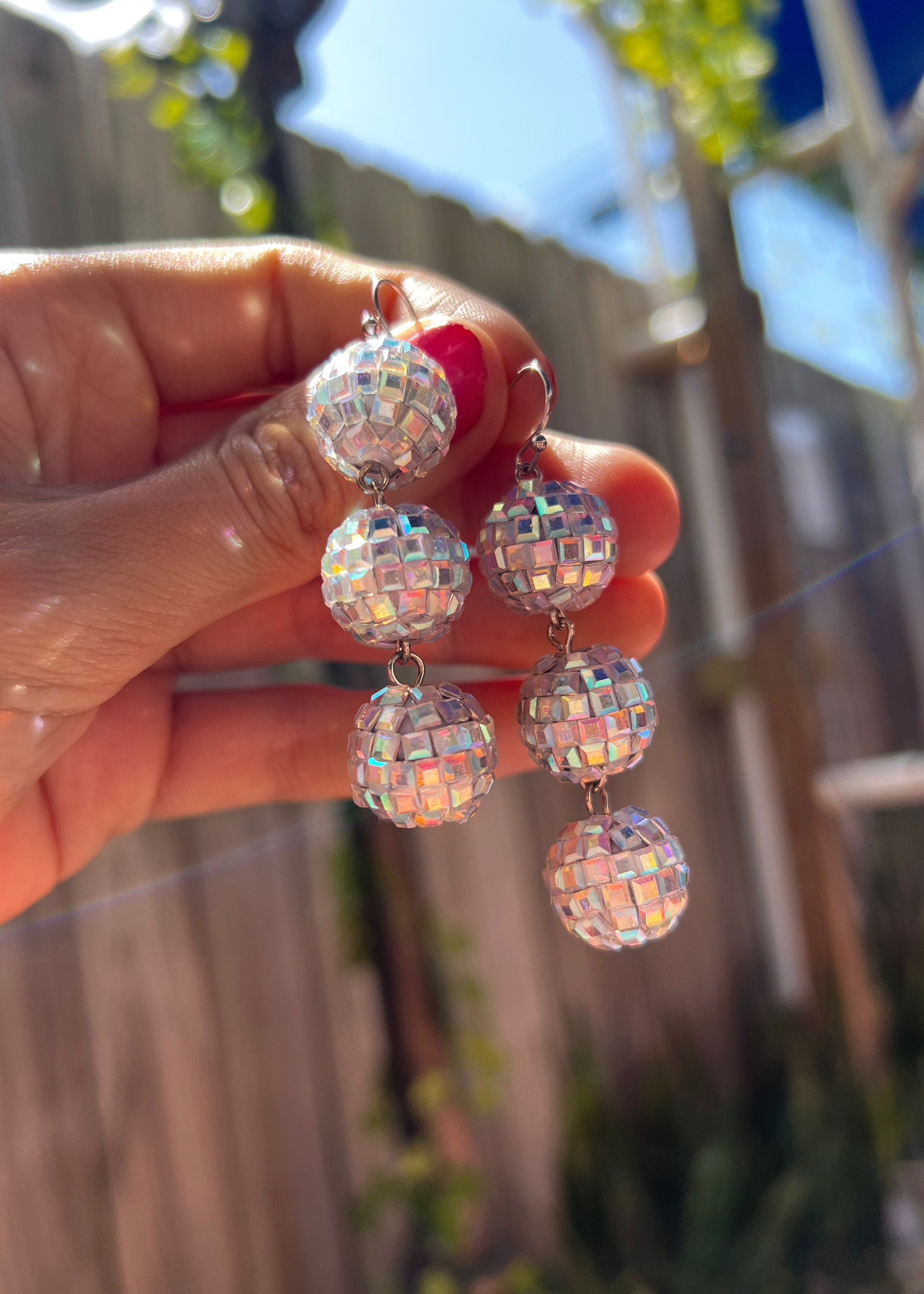 Disco Ball Dangle Earrings