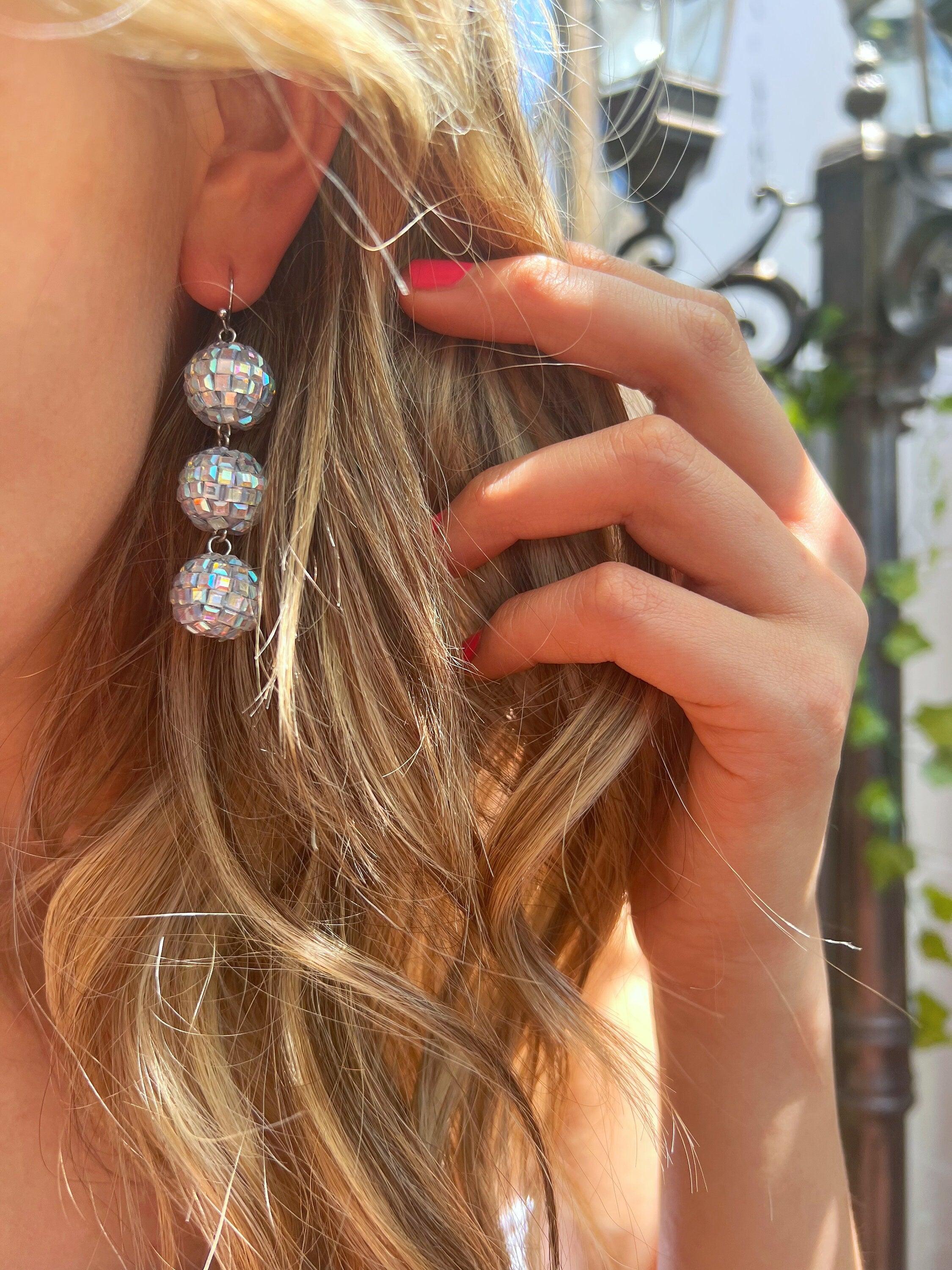 Disco Ball Dangle Earrings