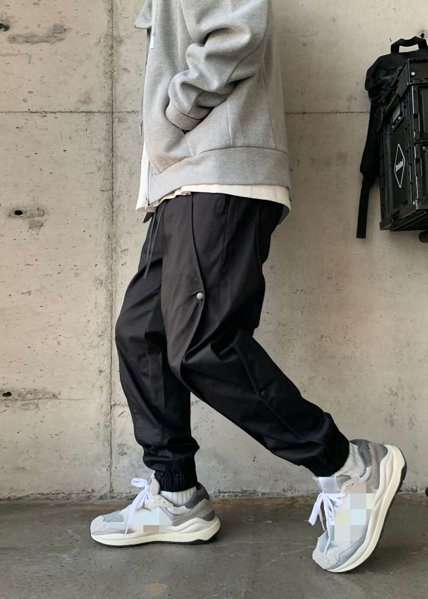 Lzhdiy Baggy Cargo Pants for Men Black Breathable Trousers Mens Overalls Men Comfortable Khaki Pure Color Pant
