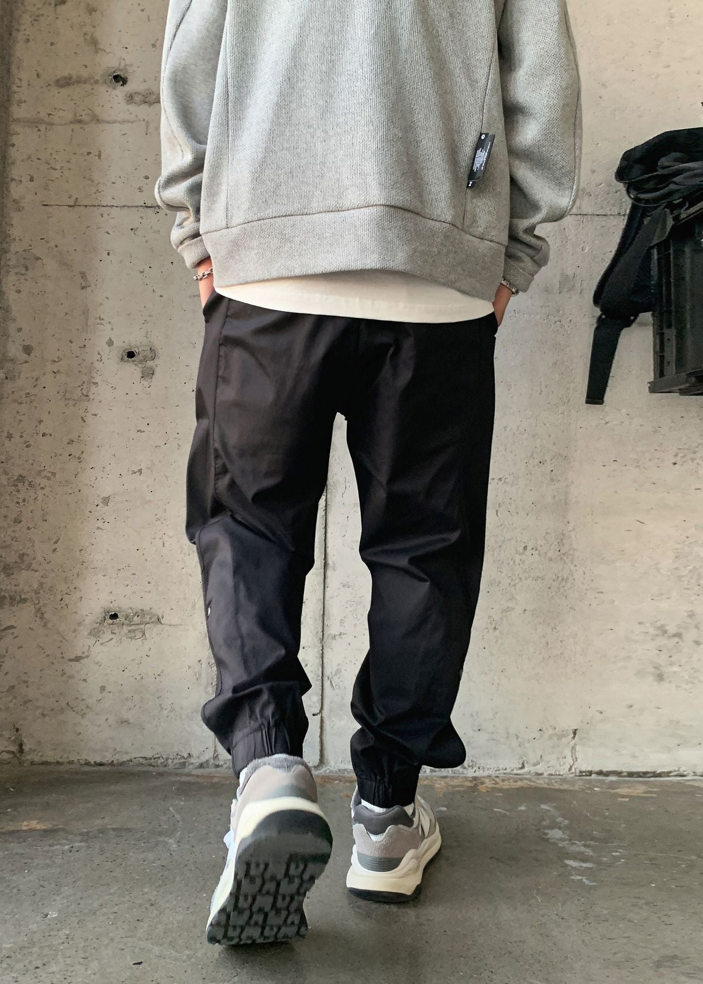 Lzhdiy Baggy Cargo Pants for Men Black Breathable Trousers Mens Overalls Men Comfortable Khaki Pure Color Pant