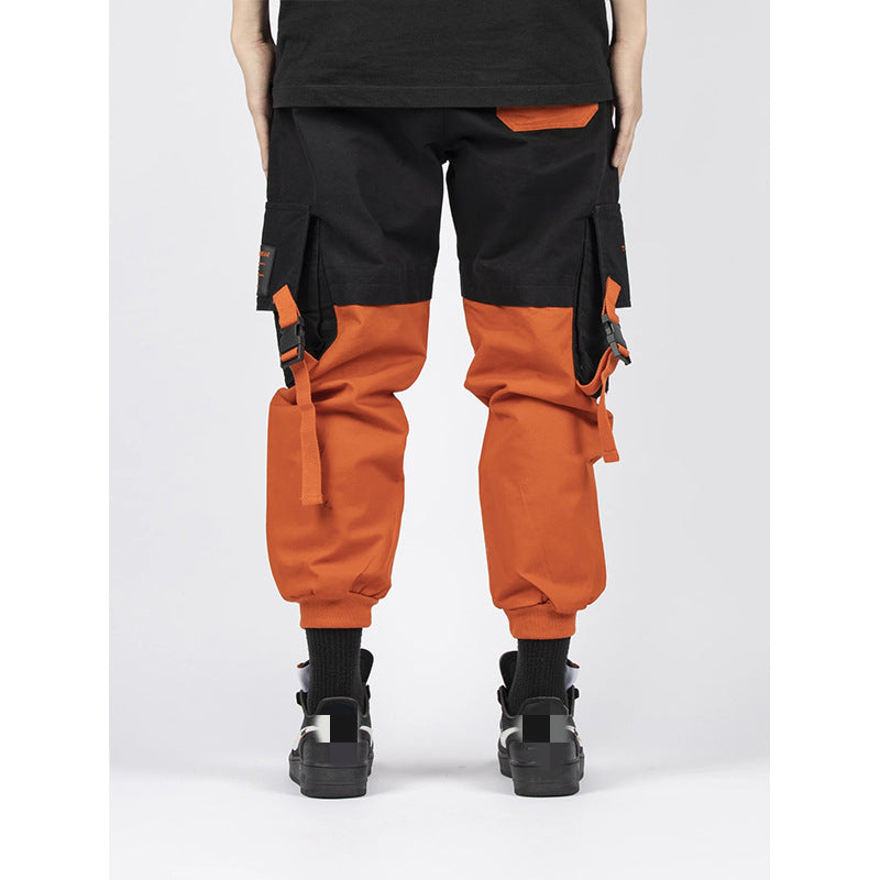Lzhdiy Black Cargo Pants for Men Sports Cotton Trousers Mens Stretch Casual Straight Leggings Pencil Overalls Pants