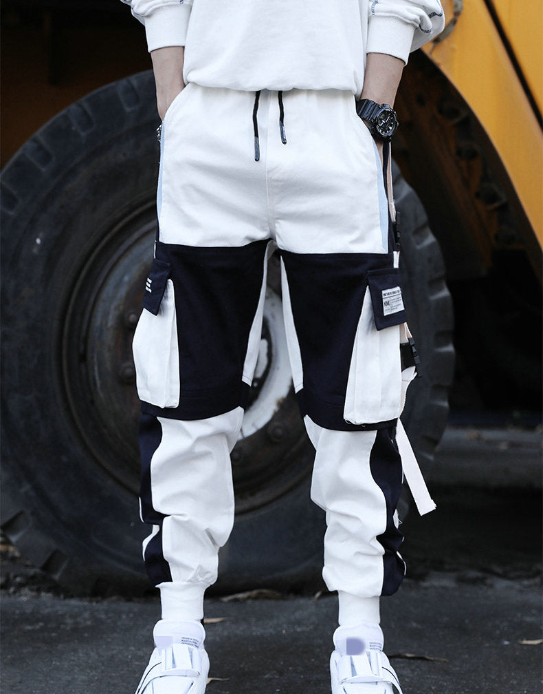 Lzhdiy Streetwear Mens Multi Pockets Cargo Harem Pants Hip Hop Casual Male Track Pants Joggers Trousers Harajuku