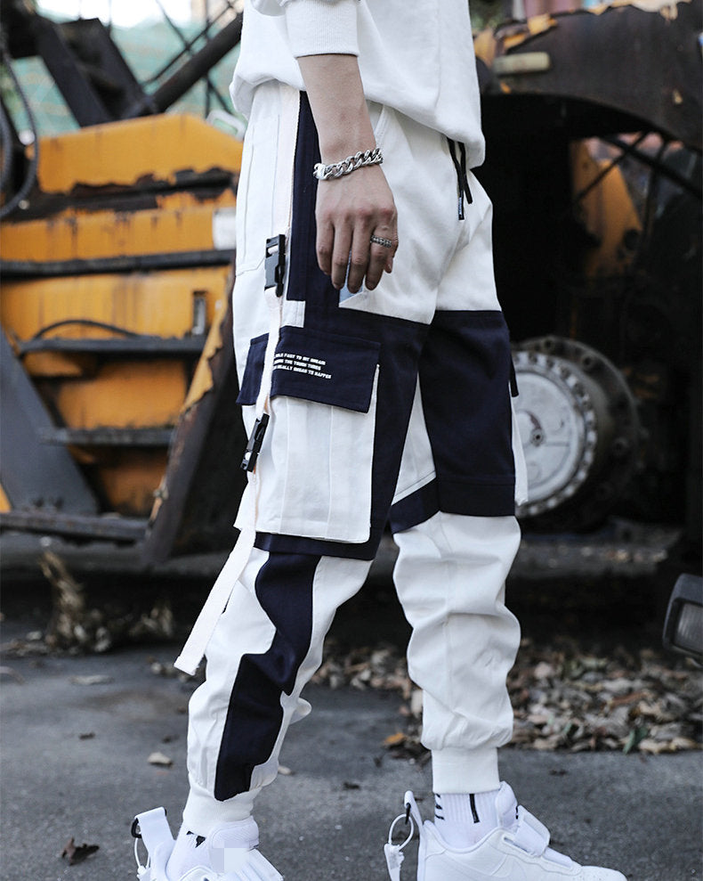 Lzhdiy Streetwear Mens Multi Pockets Cargo Harem Pants Hip Hop Casual Male Track Pants Joggers Trousers Harajuku