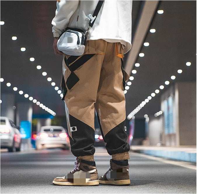 Lzhdiy Cargo Pants for Men Harajuku Cargo Trousers Male Loose Korean Streetwear Hip Hop Japanese 5XL Pocket Spliced