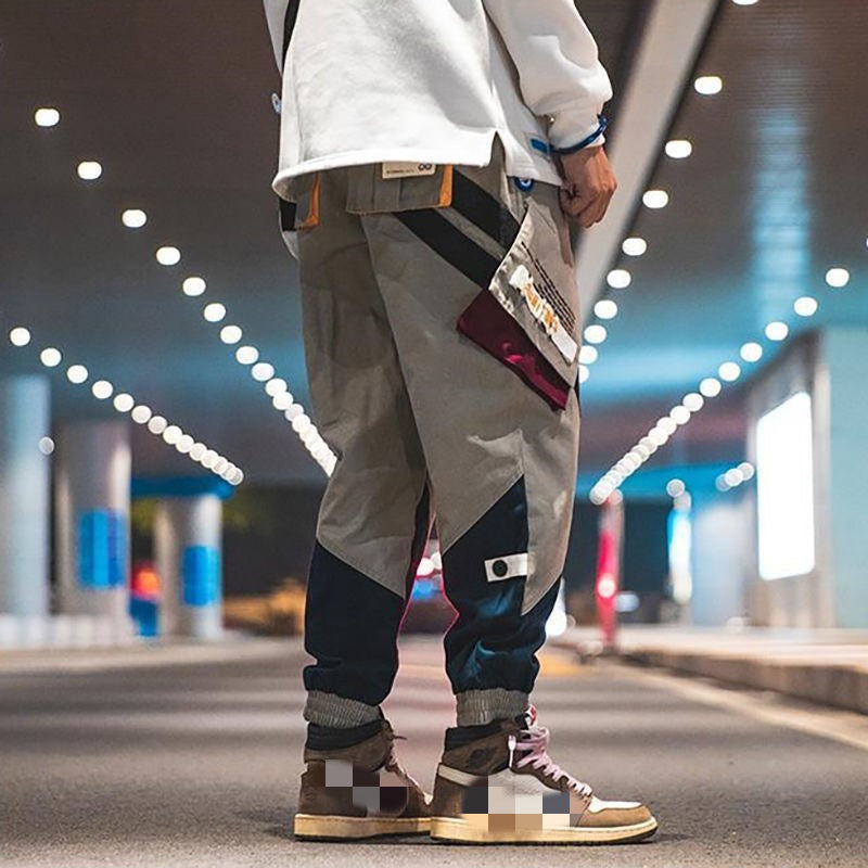 Lzhdiy Khaki Cargo Pants for Men Outdoors Men Print Multiple Pockets  Bunched Foot  Trousers