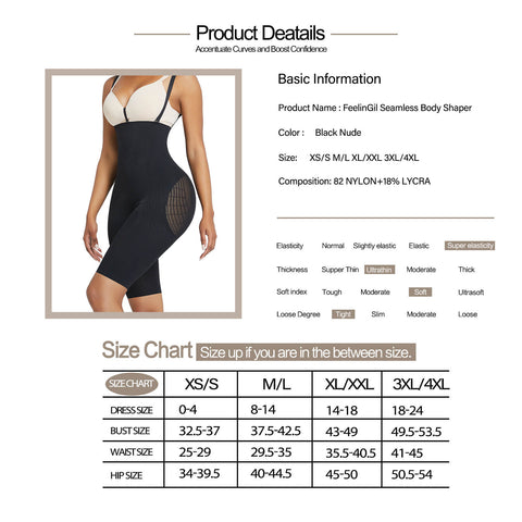 Body Shaper for Women Faja Shapewear Tummy Control, Full Bodysuit Waist Trainer Plus Size