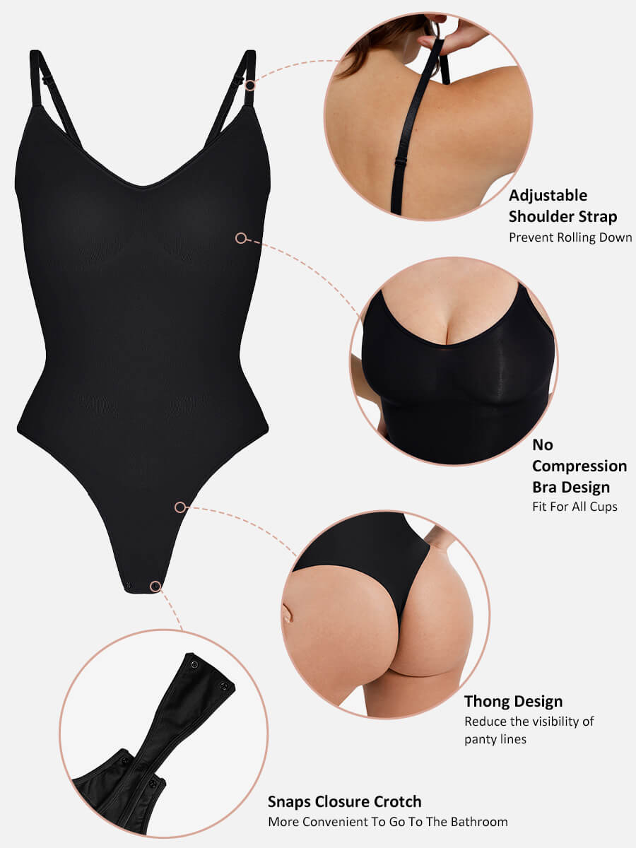 Feelingirl Everyday Wear Seamless Thong Bodysuit