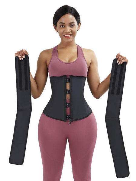 double belt latex waist trainer